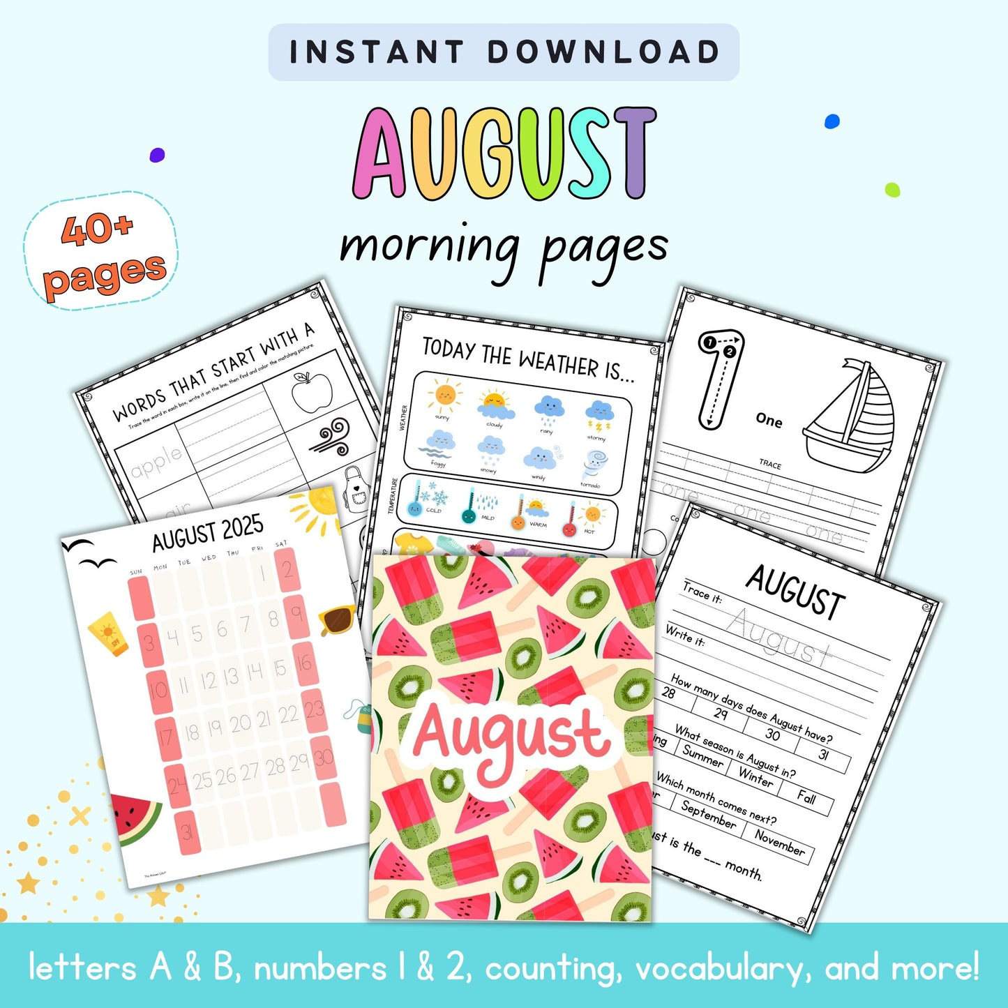 text "instant download august morning pages"