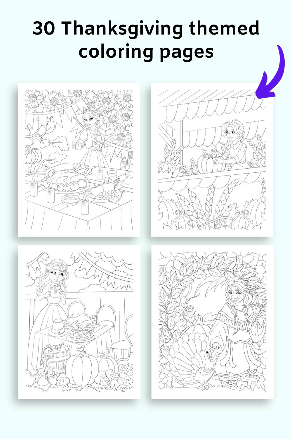 Thanksgiving Coloring and Connect the Dots Book for Kids