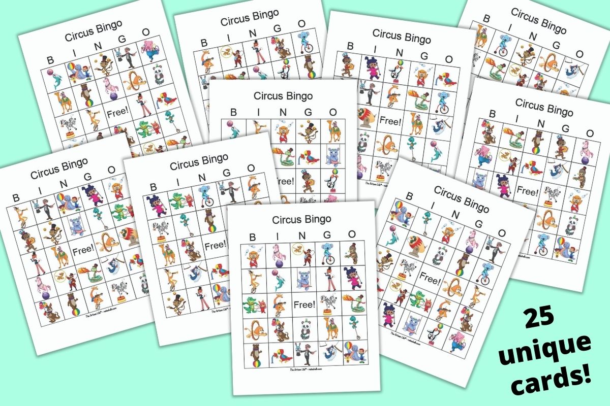 circus-bingo-game-classroom-set-with-25-cards-the-artisan-life for Free Printable Classroom Bingo Cards Circus Bingo Game - Classroom Set with 25 Cards – The Artisan Life for Free Printable Classroom Bingo Cards