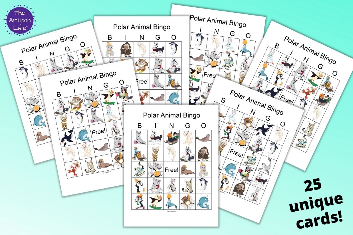 classroom-set-of-25-arctic-animal-bingo-cards-the-artisan-life for Free Animal Bingo Cards Printables Classroom Set of 25 Arctic Animal Bingo Cards – The Artisan Life for Free Animal Bingo Cards Printables