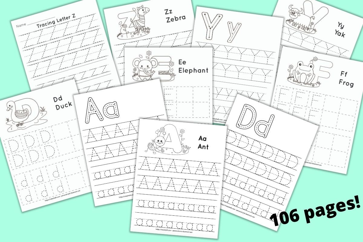 Alphabet Writing Worksheets: ABC Writing Practice Books For Preschool  (alphabet writing practice) A to Z Tracing worksheets