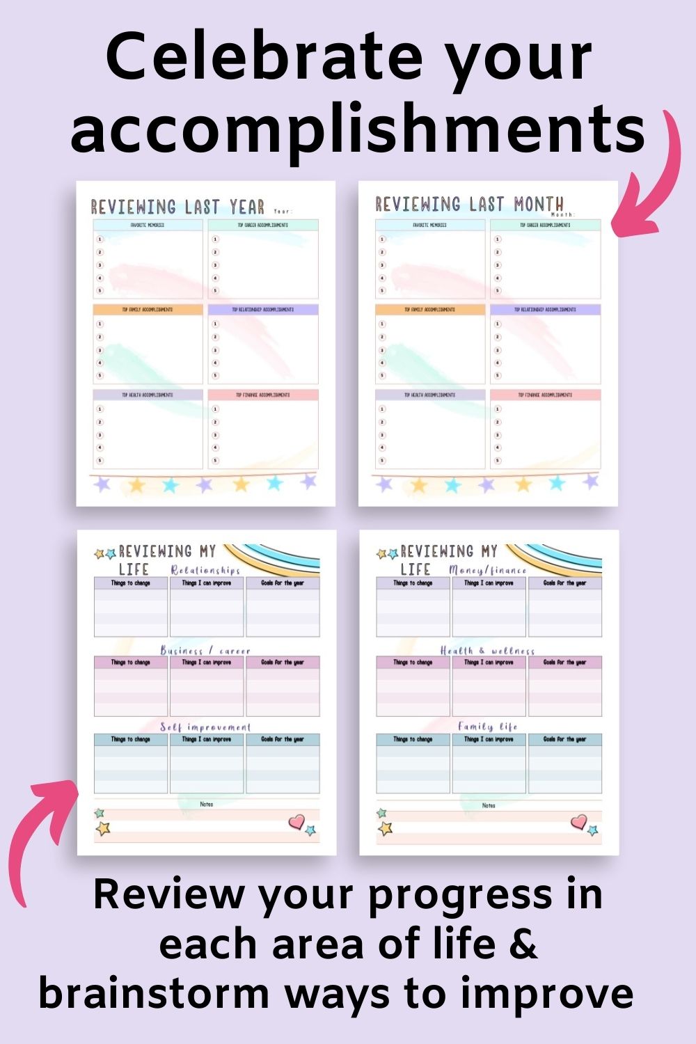 Goals and Resolutions Planner Printable