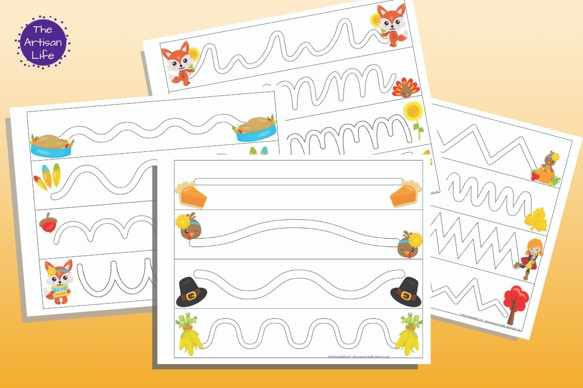 Thanksgiving Trace in the Path Fine Motor Control Pages