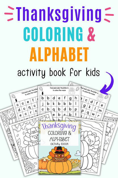 Thanksgiving Coloring and Alphabet Activity Book