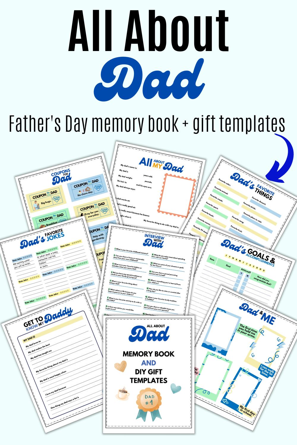 Father's Day Memory Book & Gift Templates mockup