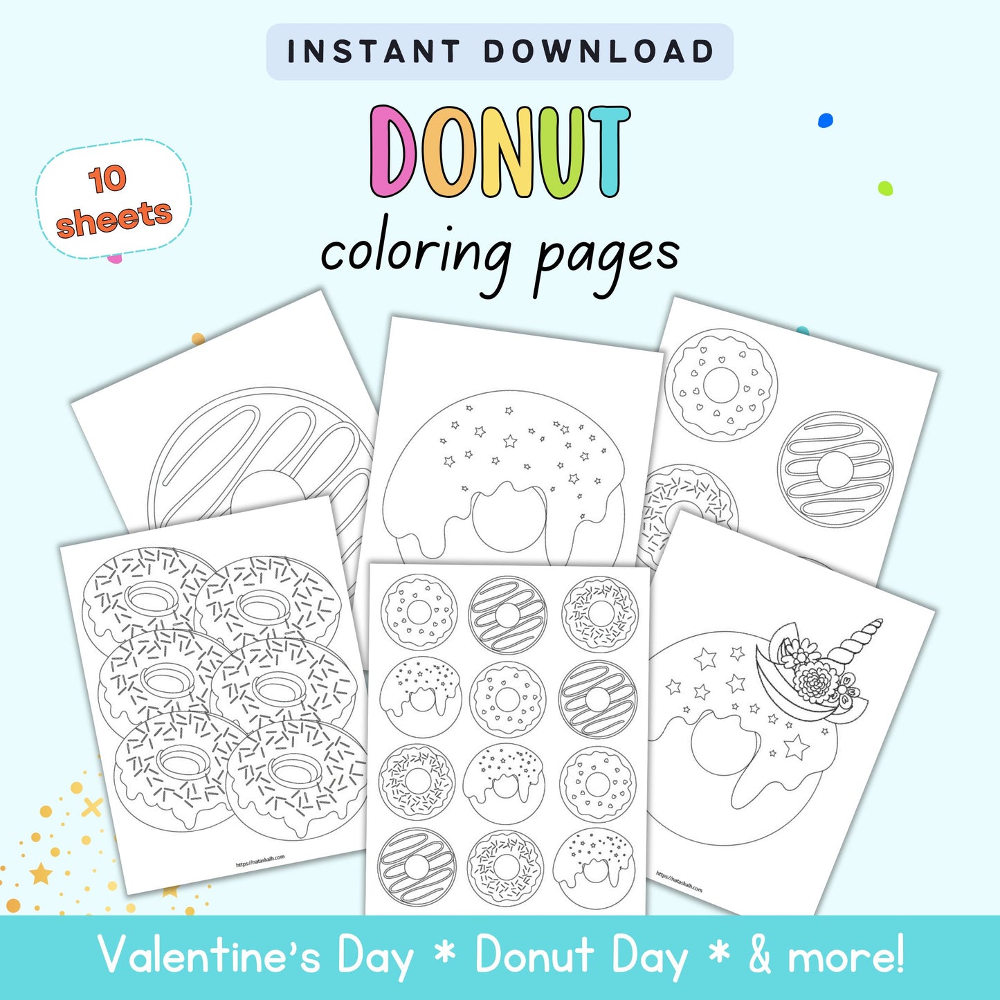 Coloring Sheet Donut Printable FREE Printable Cute Donut Coloring