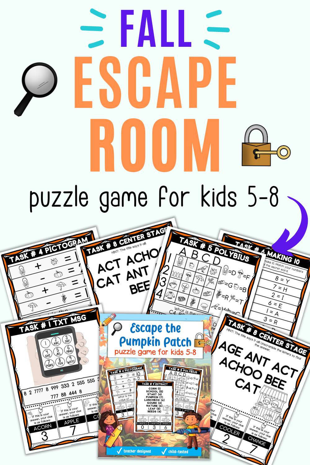 Fall Simulation Escape Room Fall Escape Room for Kindergarten and First Grade – The Artisan Life