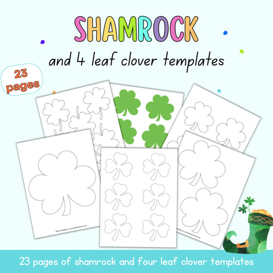 text "shamrock and 4 leaf clover templates - 23 pags)