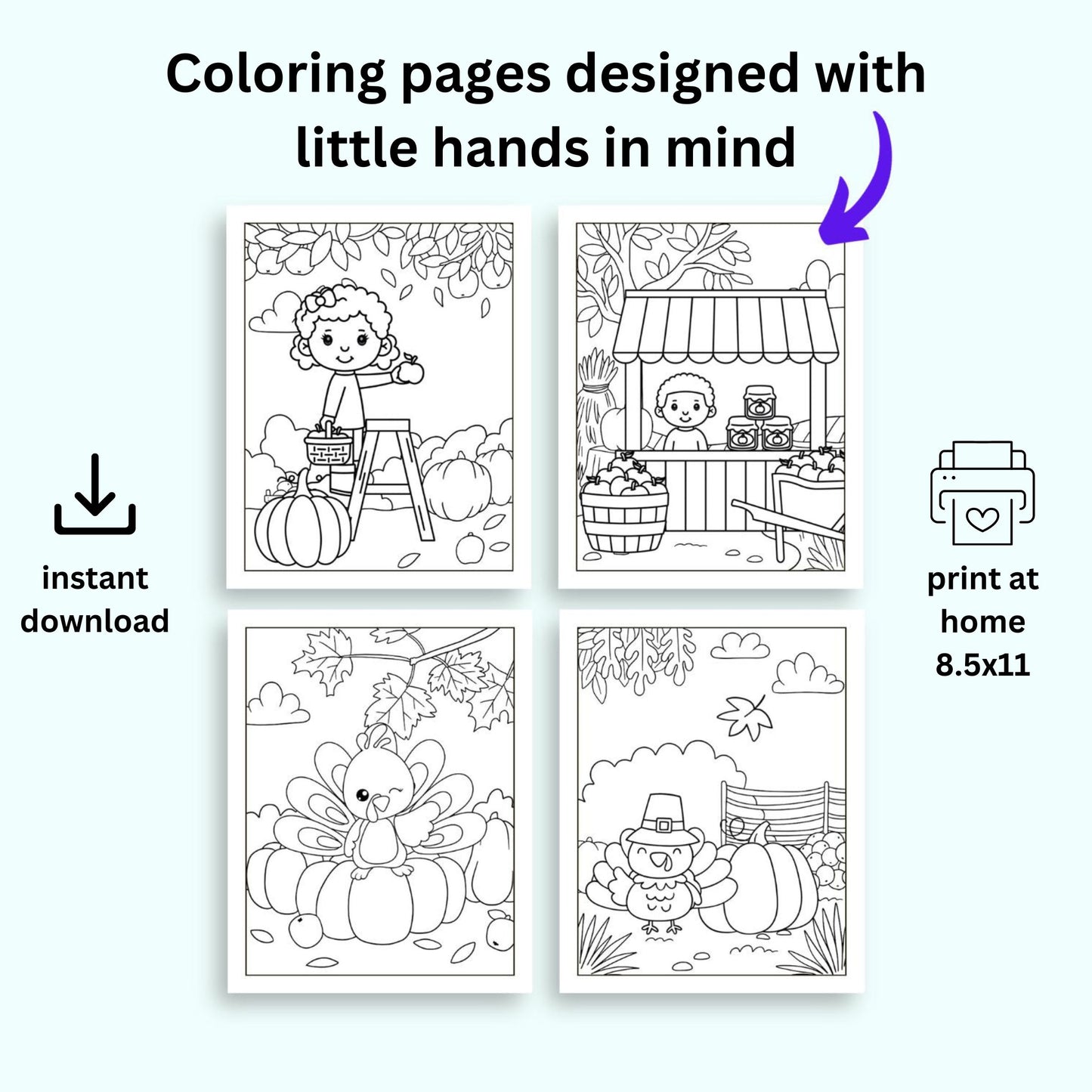 Thanksgiving Coloring and Alphabet Activity Book