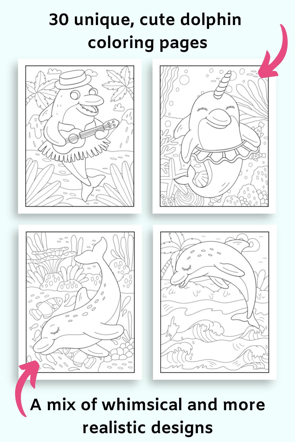 Kawaii Food and Dolphin Coloring Book: Adult Coloring Pages, Activity  Painting Menu Cute and Funny Animal Pictures (Paperback)