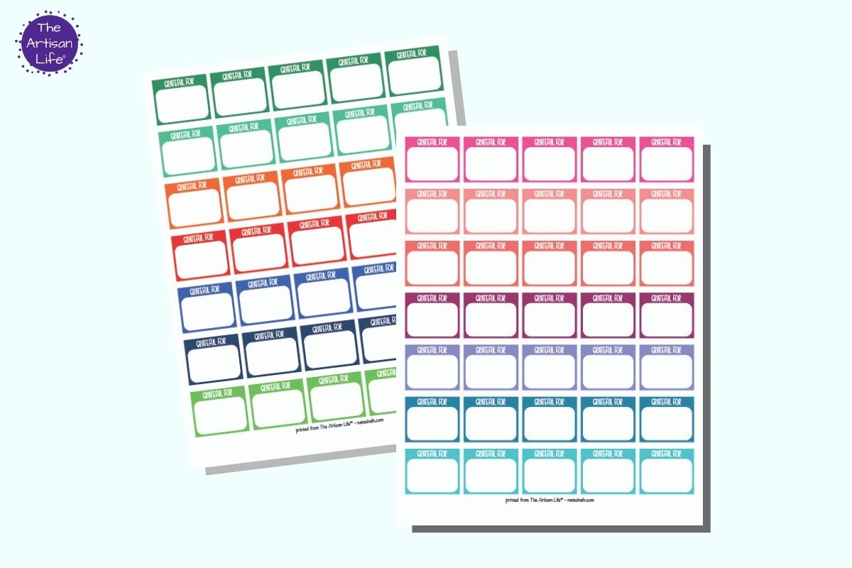 Printable Planner Stickers - Gratitude Sticker Kit Plus