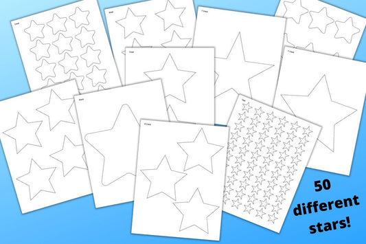 Star Template Printables from 1" - 12"