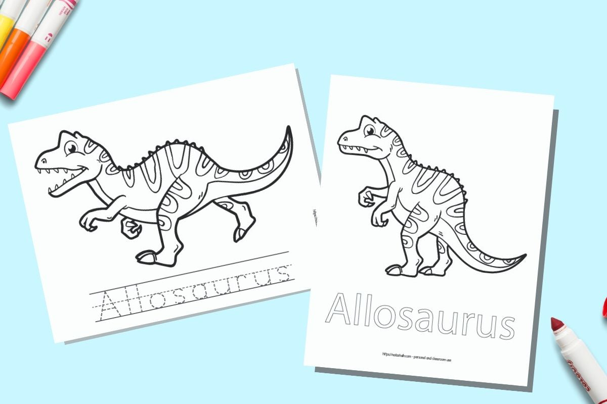 Dinosaur Coloring Pages with Names