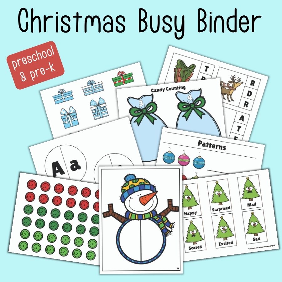 Christmas Busy Binder for Preschool and Pre-K