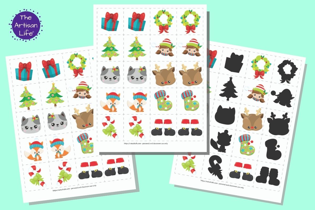 Christmas Matching & Memory Game for Toddlers and Preschoolers