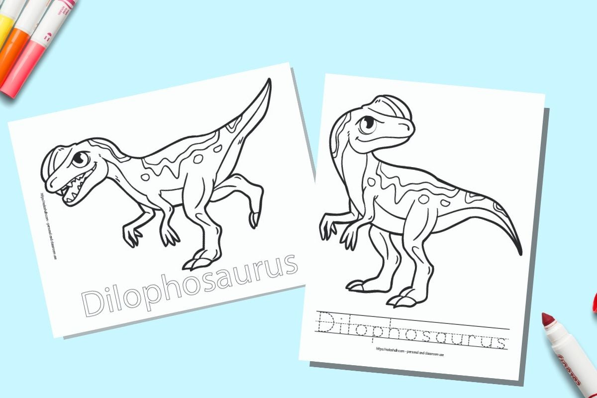 Dinosaur Coloring Pages with Names