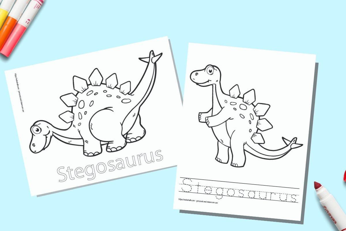 Dinosaur Coloring Pages with Names