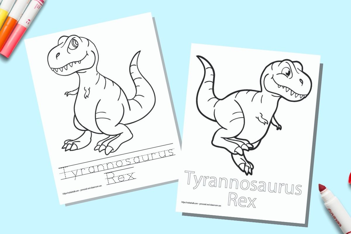 Dinosaur Coloring Pages with Names