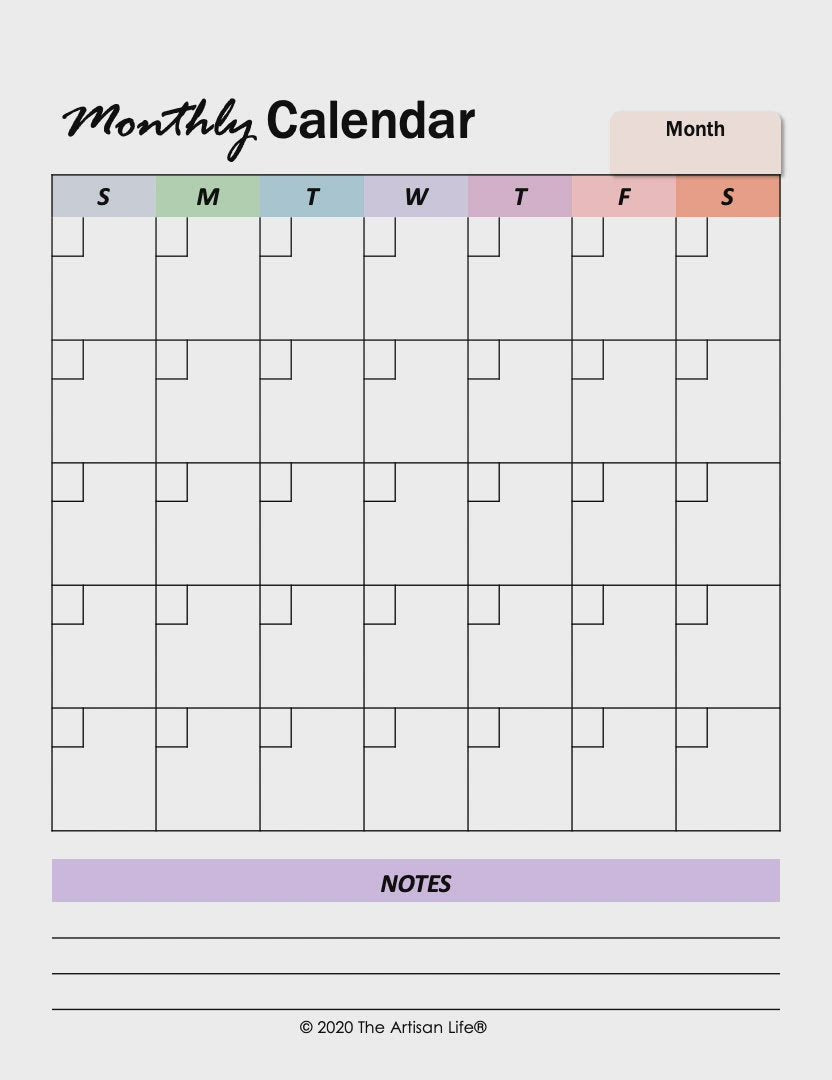 preview of a letter sized printable student academic planner