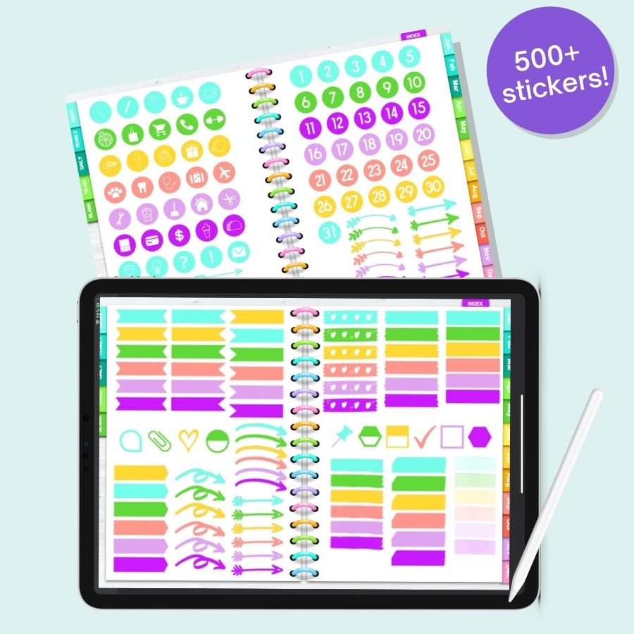 Bright Digital Planner Stickers Bundle