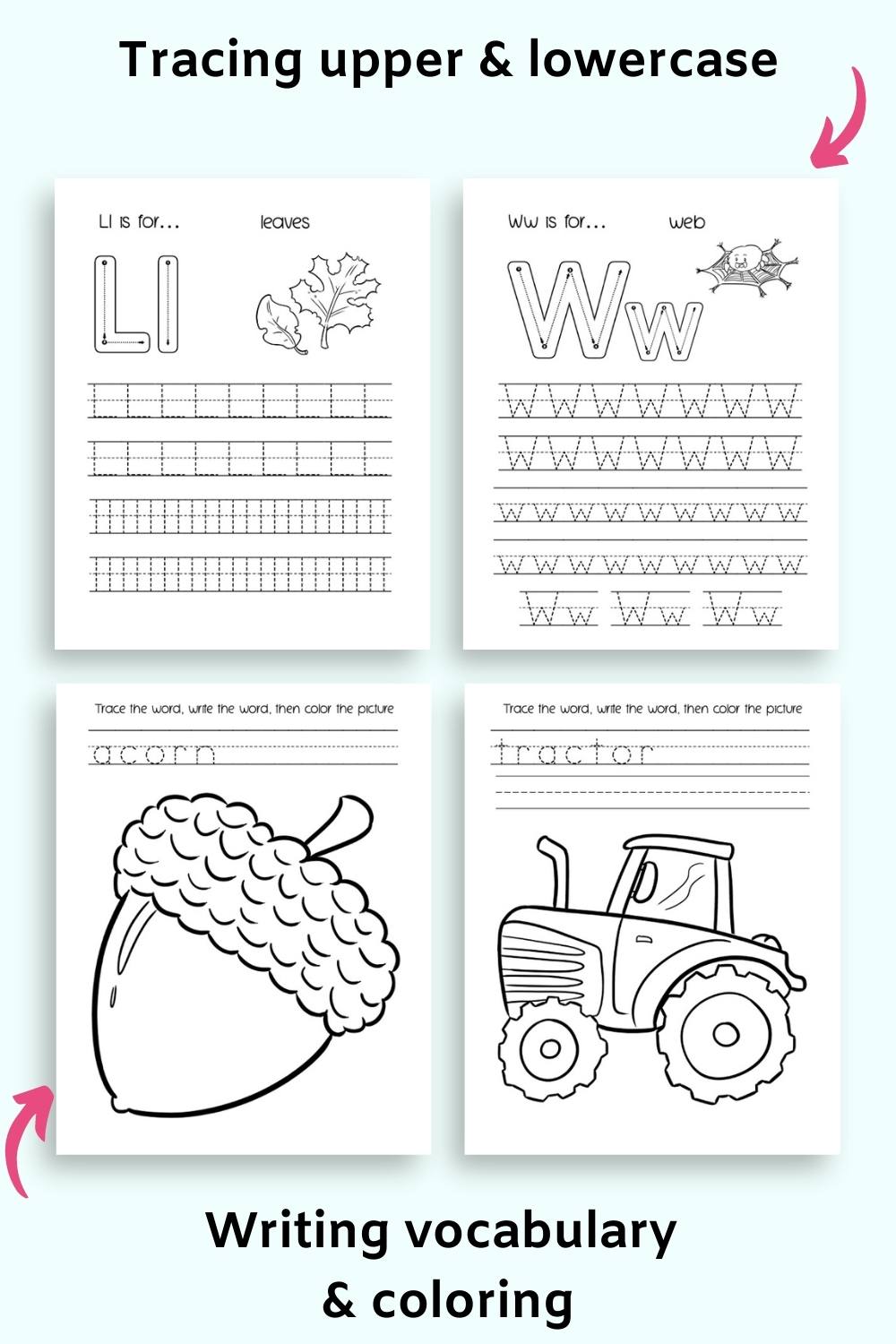Fall Alphabet Tracing & Coloring Pack