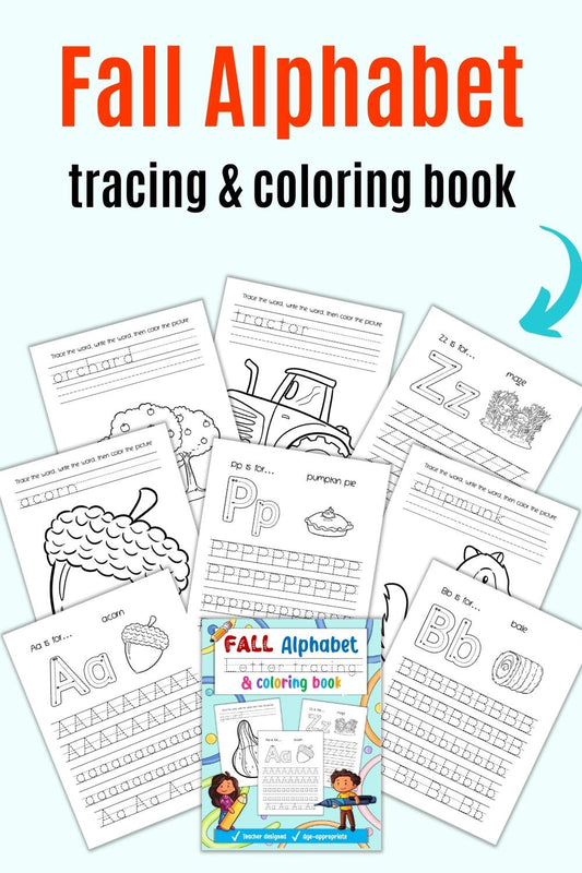Fall Alphabet Tracing & Coloring Pack