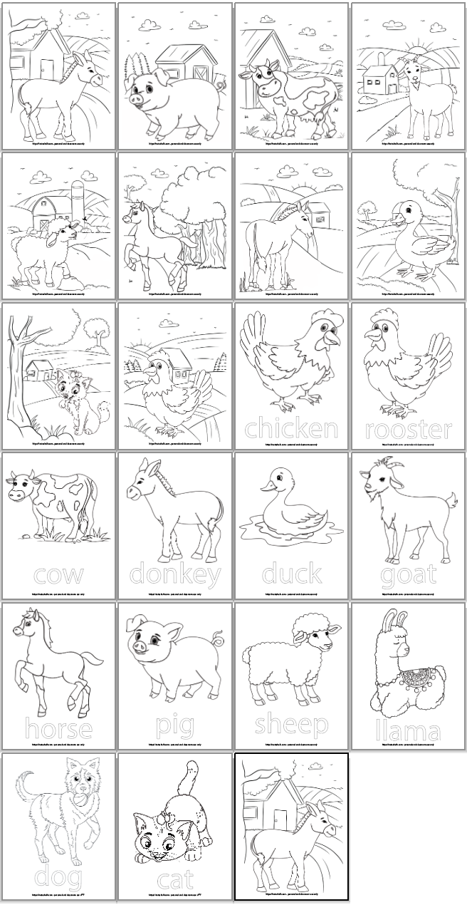 Farm Animal Coloring Pages