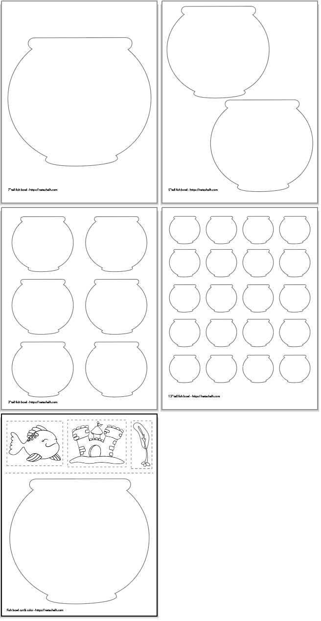 Fish Bowl Templates and Cut & Color Page
