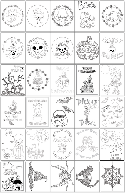 Printable Halloween Coloring Pages - 30 Halloween coloring sheets for kids & adults