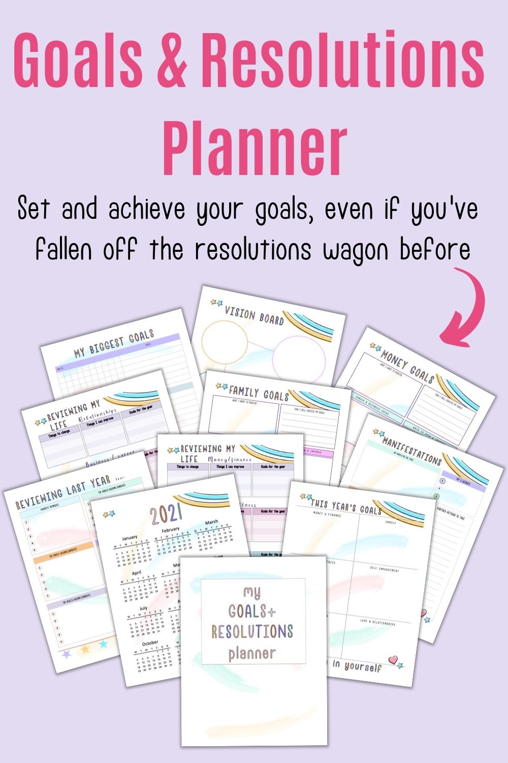 Goals and Resolutions Planner Printable