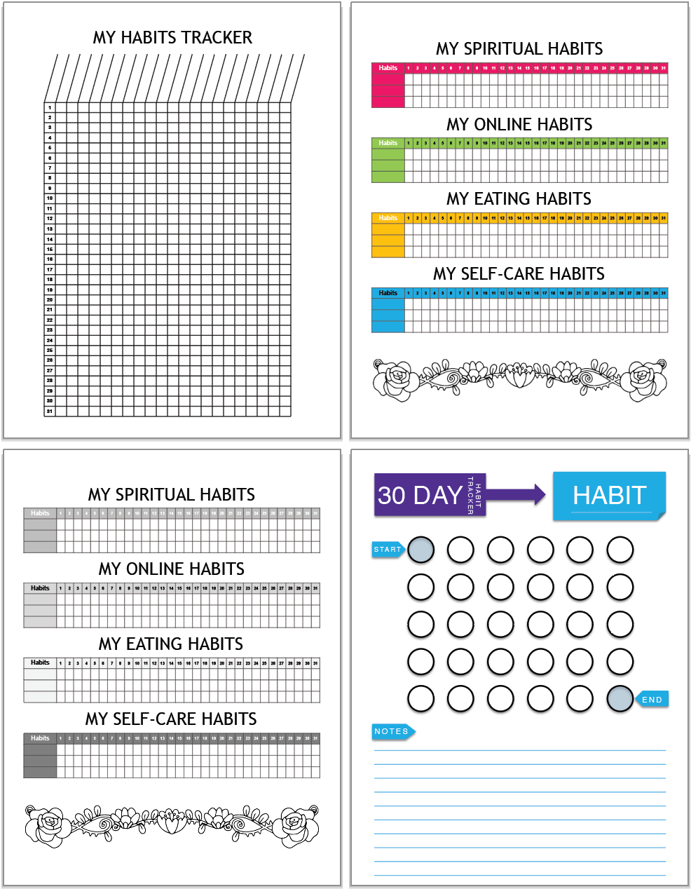 Printable Habit Trackers