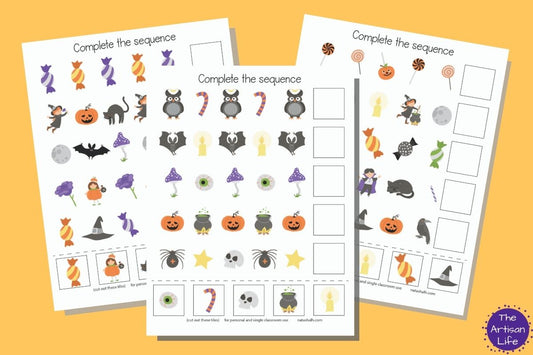 Halloween Complete the Sequence/Extend the Pattern Printables