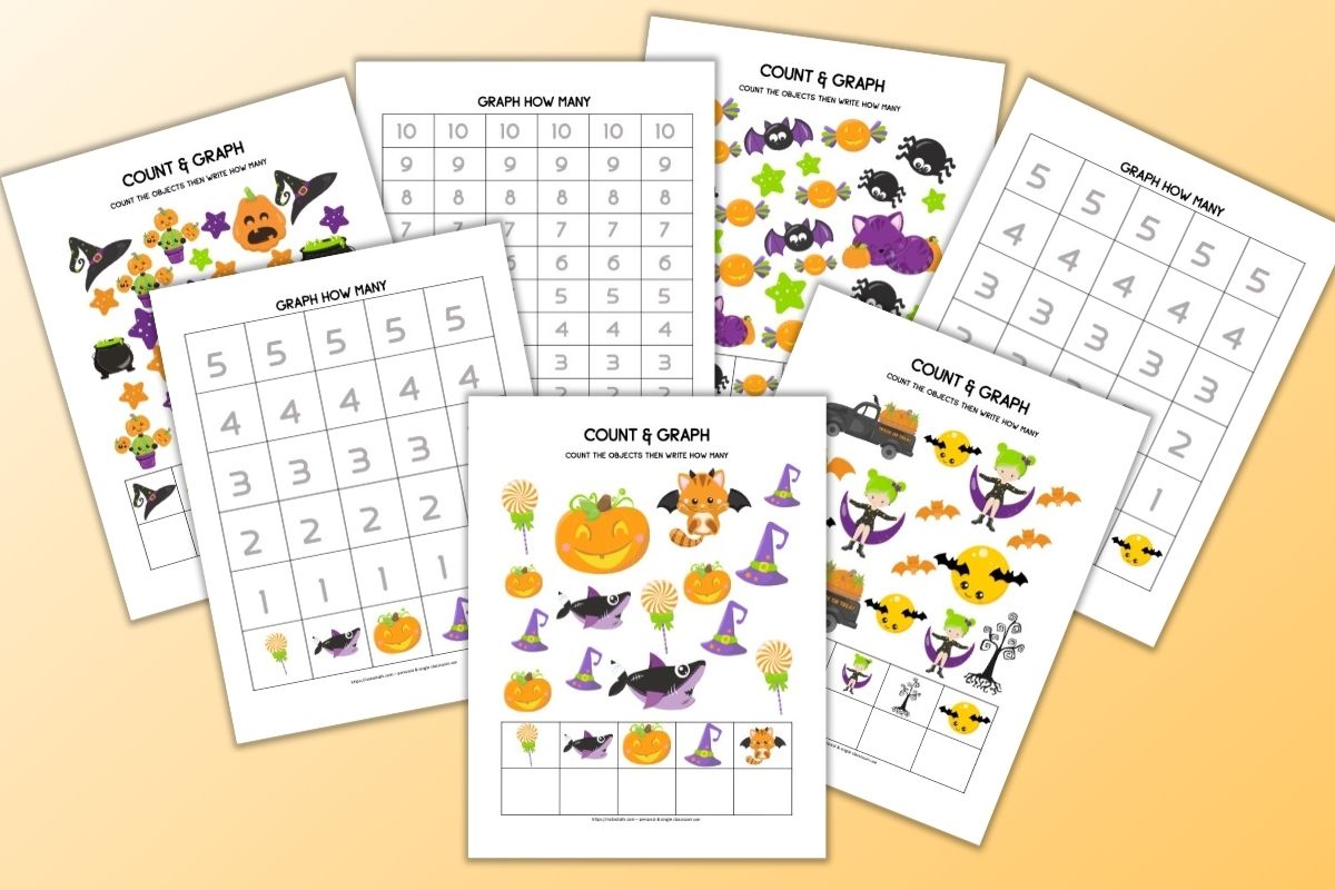 Halloween Count & Graph 1-5 and 1-10