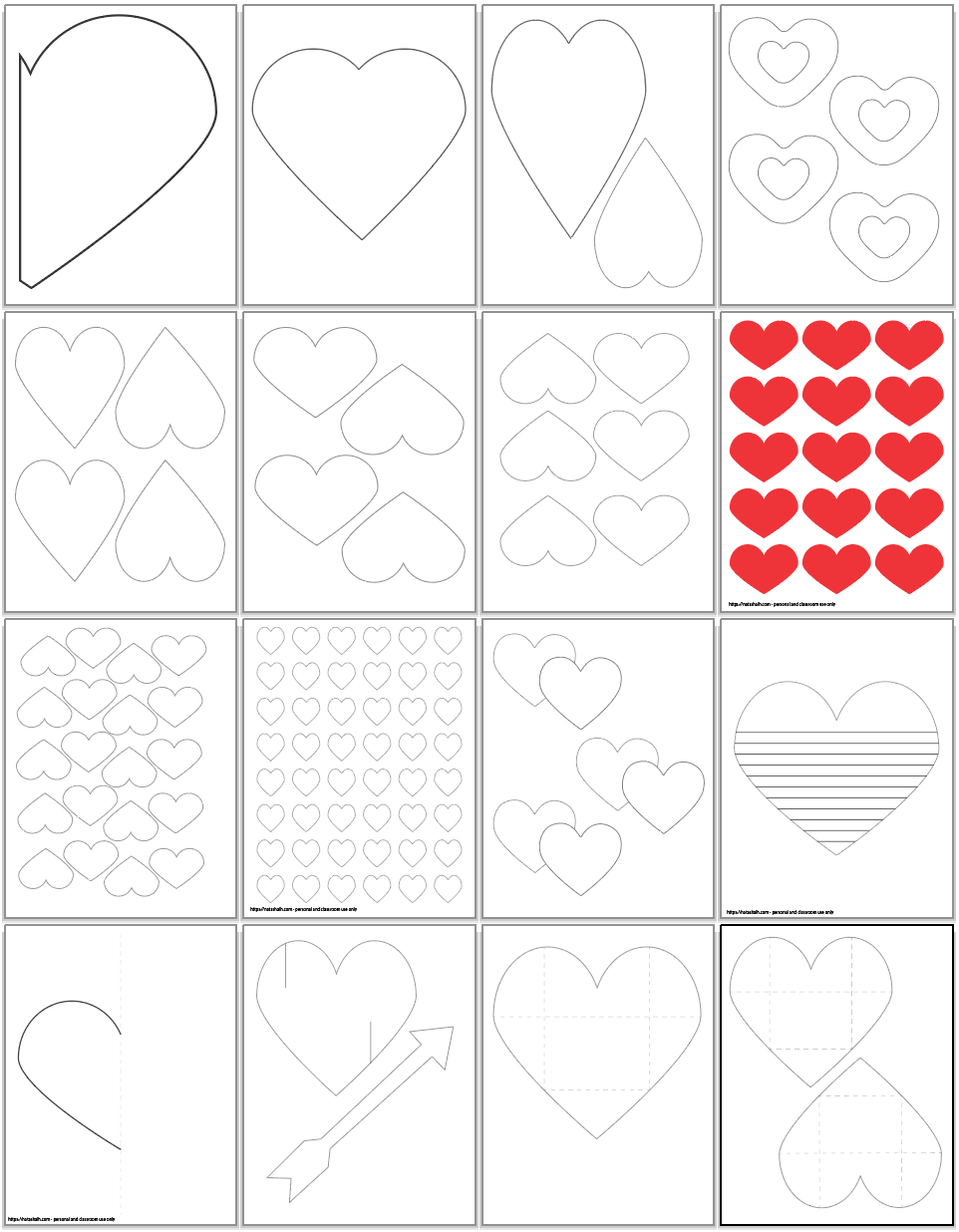 Heart Template Printables