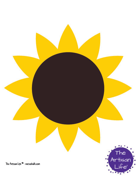 A large color sunflower template without a stem