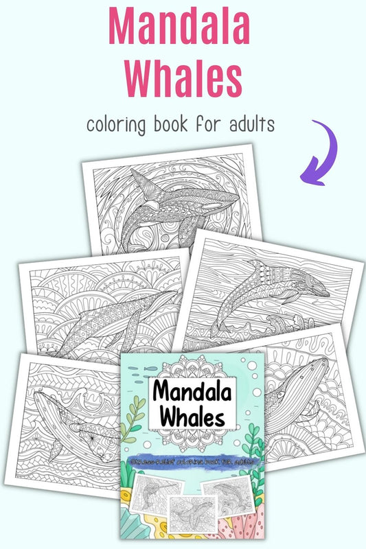 Whale Mandala Adult Coloring Book