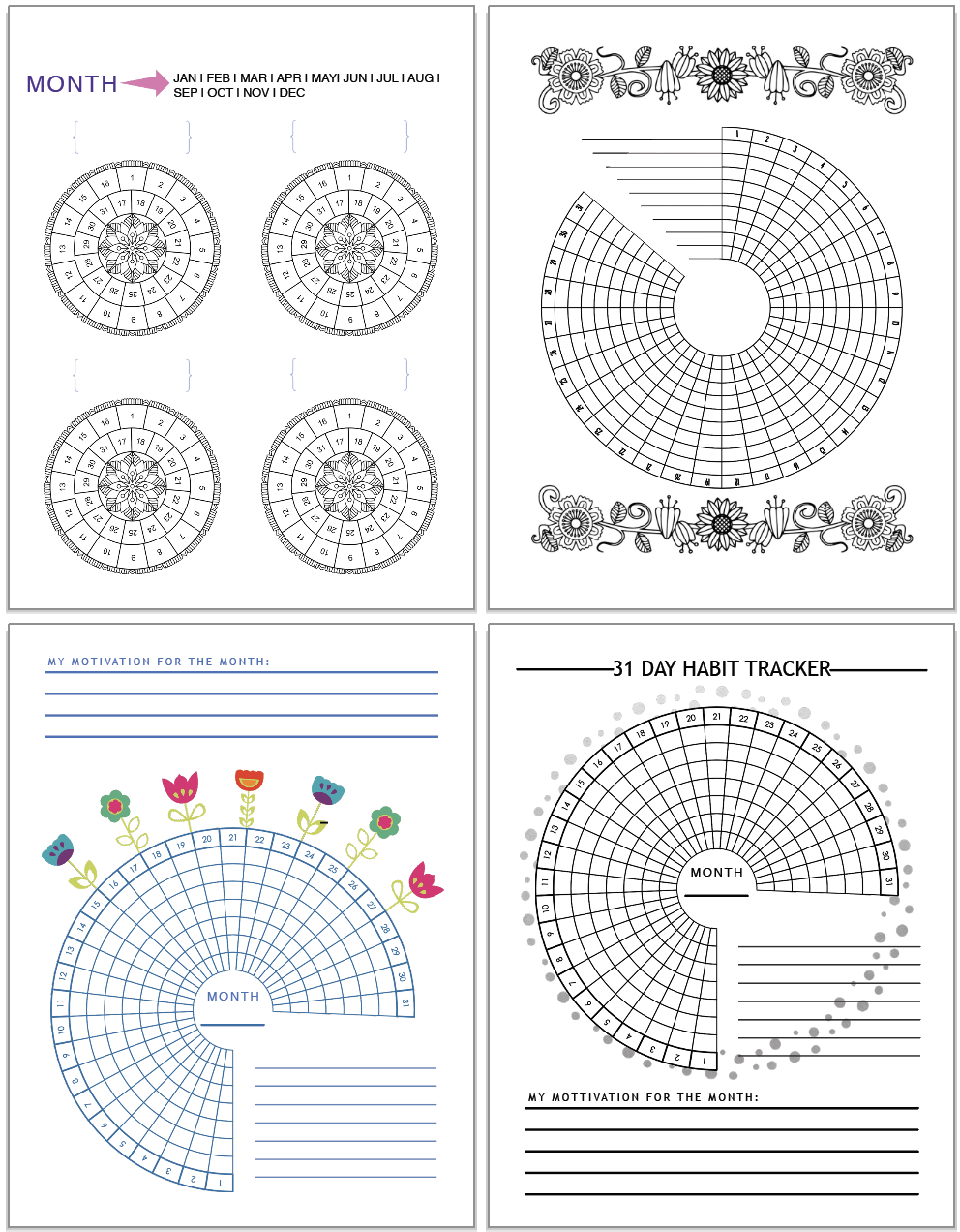 Printable Habit Trackers