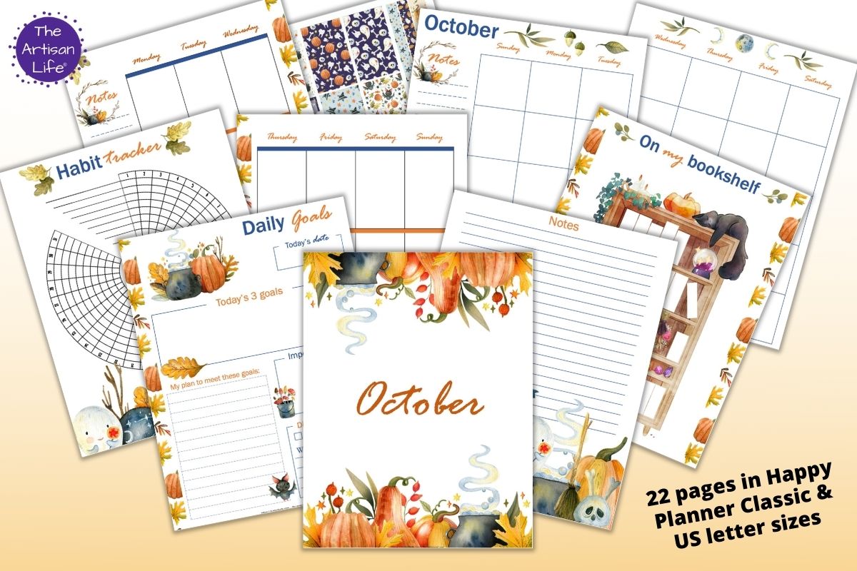 October Planner Printable Kit - Happy Planner Classic & US Letter