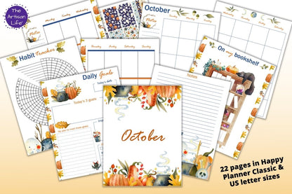 October Planner Printable Kit - Happy Planner Classic & US Letter