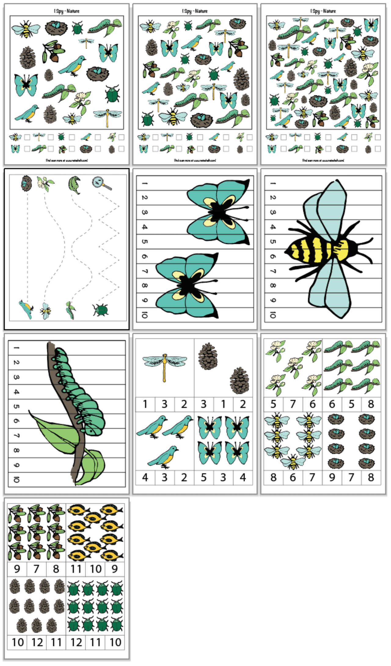 Nature Activity Pack for Preschoolers-Kindergarten