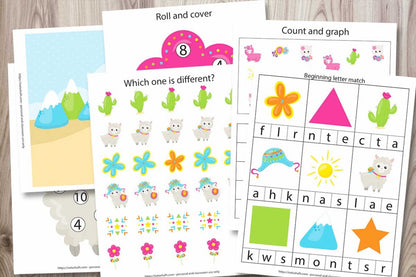 Llama Preschool Learning Pack