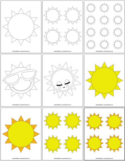 Printable Sun Templates