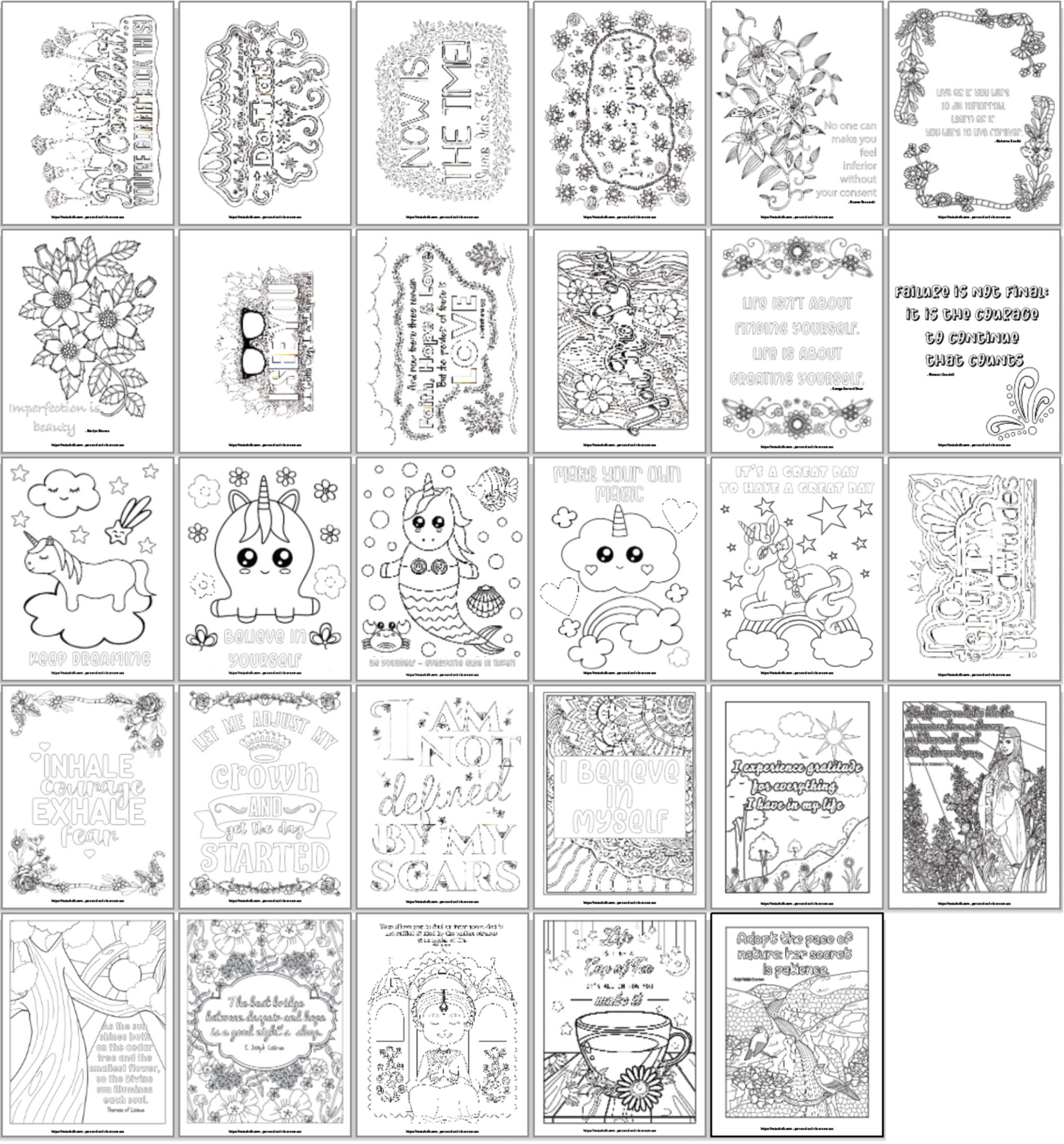 Inspirational Quote Coloring Pages - 29 Inspirational Quotes to Color