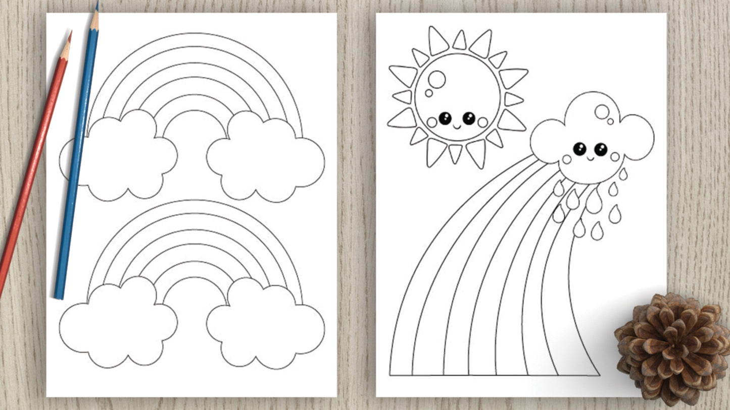 Printable Rainbow Coloring Book for Kids