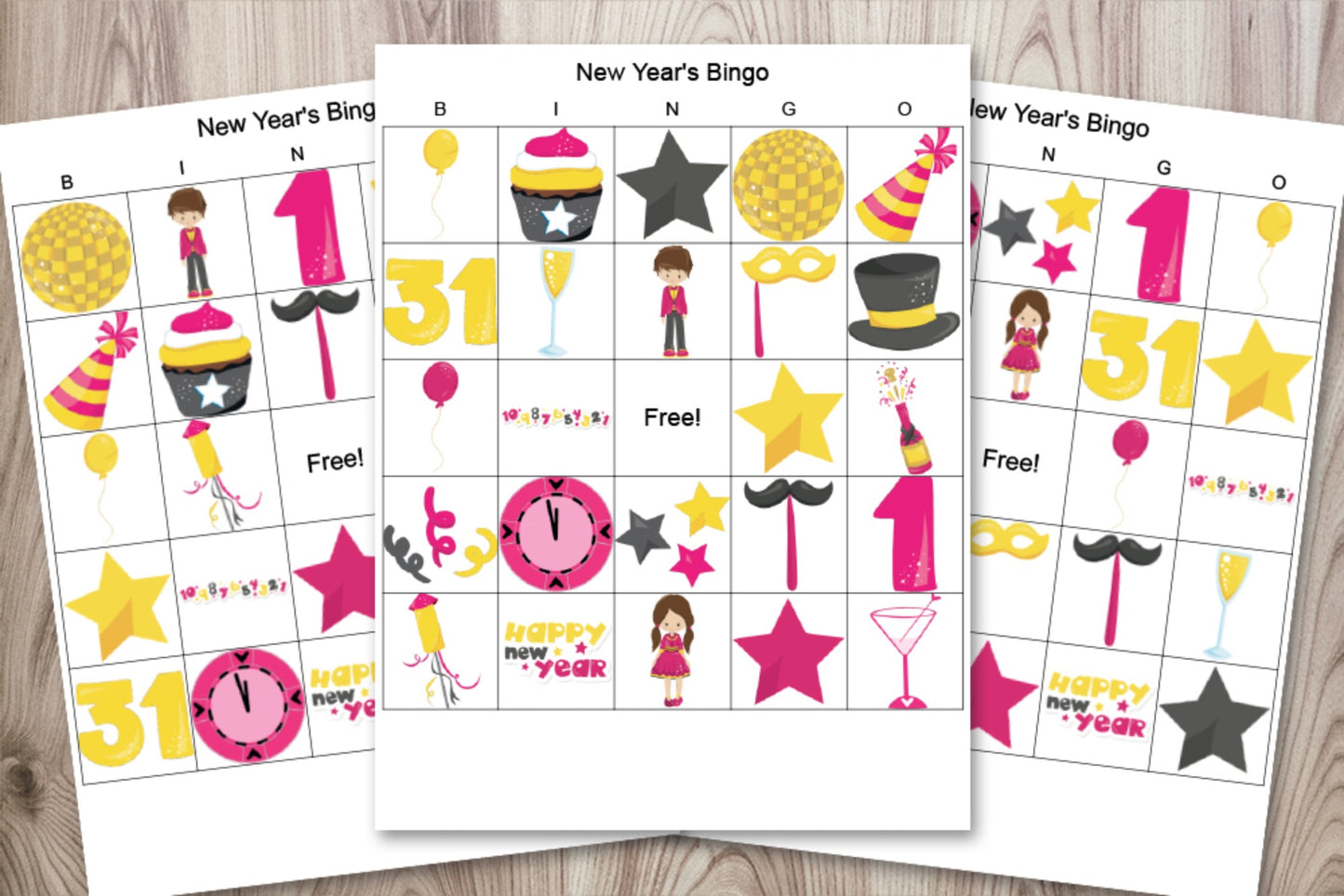 20 New Year's bingo cards