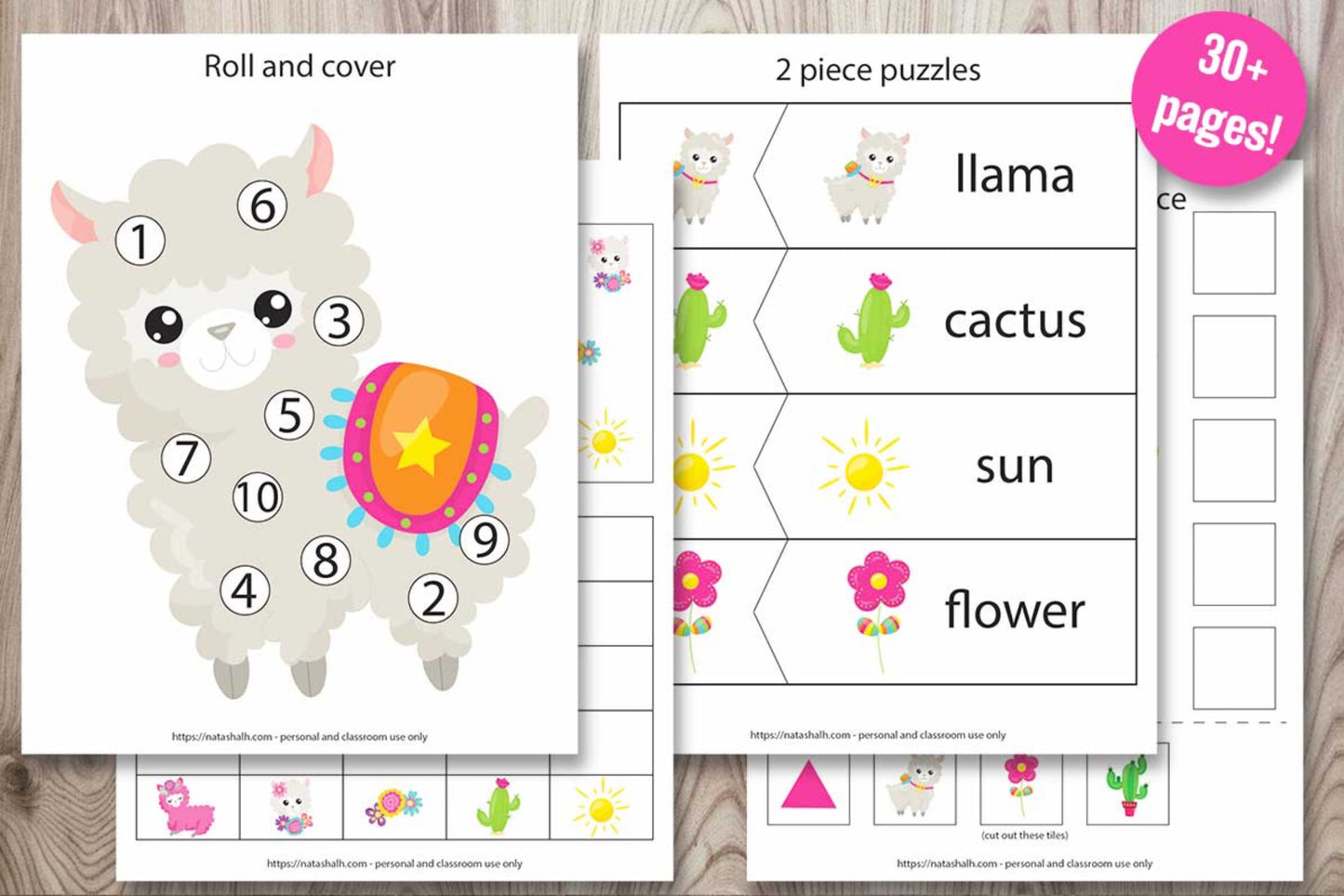 Llama Preschool Learning Pack