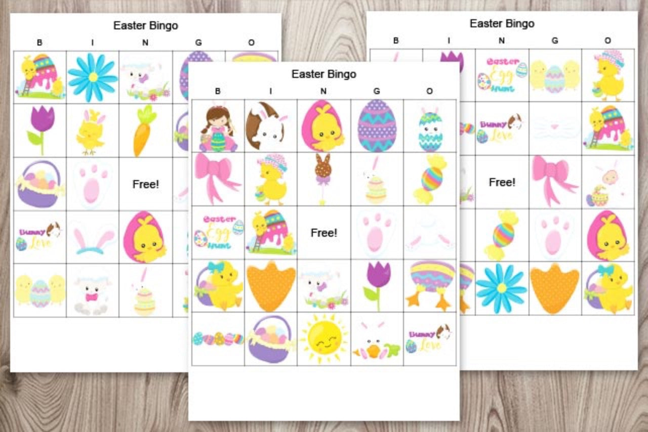 Easter Bingo Cards - Classroom set of 30 secular Easter bingo cards