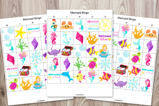 30 Printable Mermaid Bingo Cards