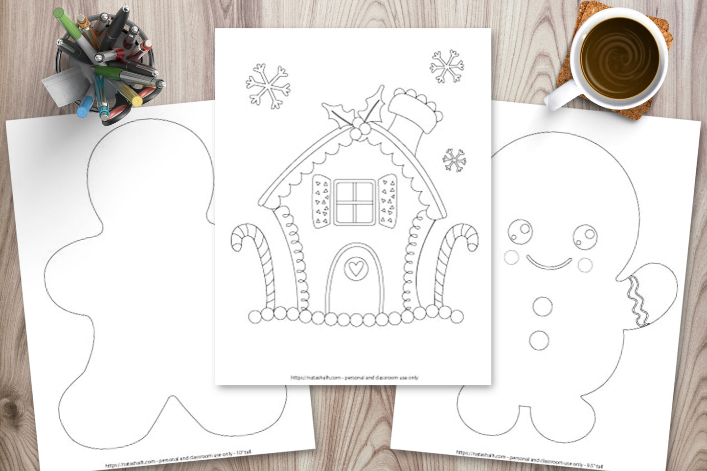 Gingerbread man templates & coloring pages