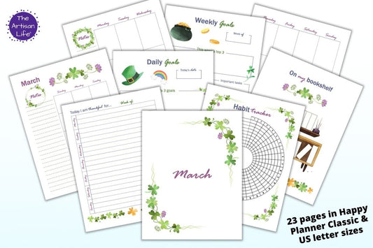 March Planner Printables Kit - US Letter and Happy Planner Classic